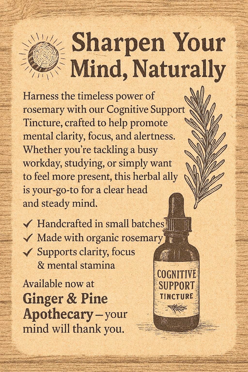 Handcrafted Rosemary Herbal Tincture: Small Batch Botanical Infusion - Image 1