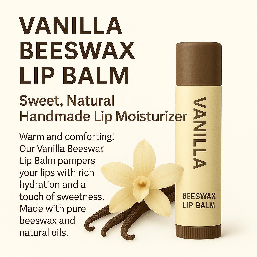 Vanilla Beeswax Lip Balm – Sweet, Natural Handmade Lip Moisturizer