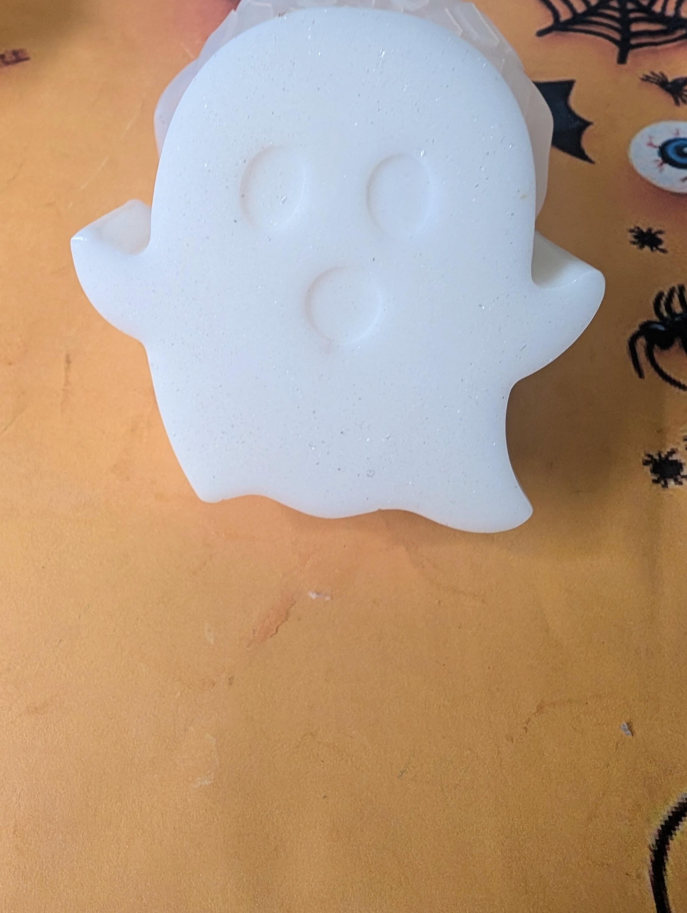 Ghost Shaped Goat Milk Soap (2 pack)– Water Lilies Scent – Limited Edition Halloween Handmade Soap, Rustic Fall Gift - Thumbnail 3