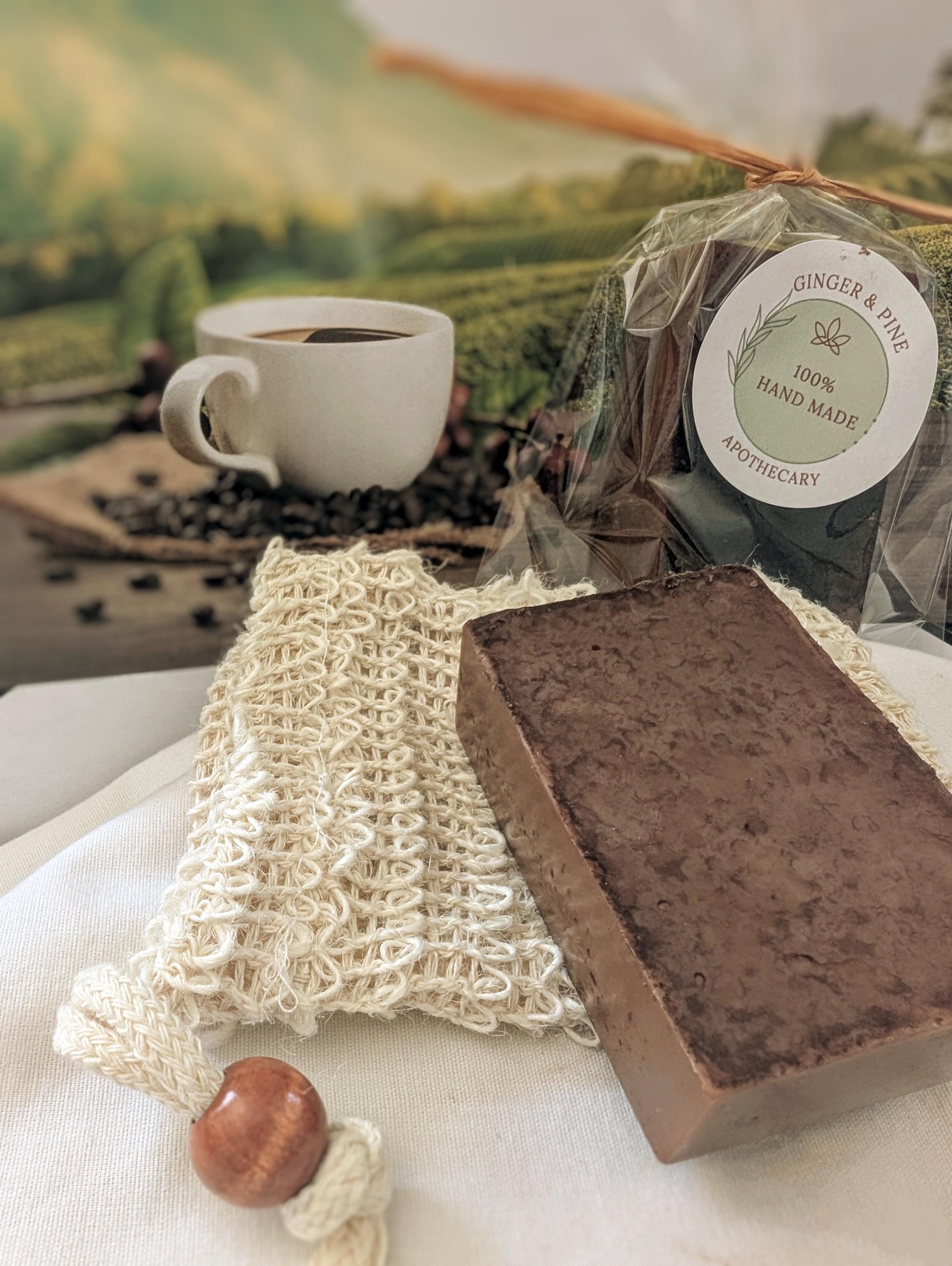 Coffee Goat Milk Soap: Exfoliating Coffee Grounds, Artisan Hand-Poured - Thumbnail 2