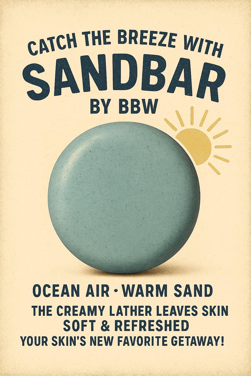 Sandbar Soap: Ocean Breeze Scent, Natural Shea Butter Bath Bar - Image 1