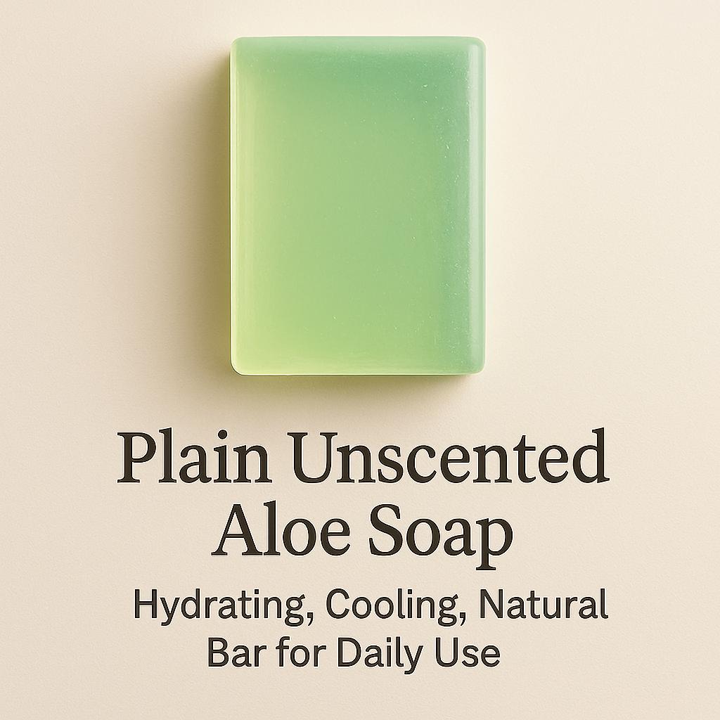 Plain Unscented Aloe Soap – Hydrating, Cooling, Natural Bar for Daily Use