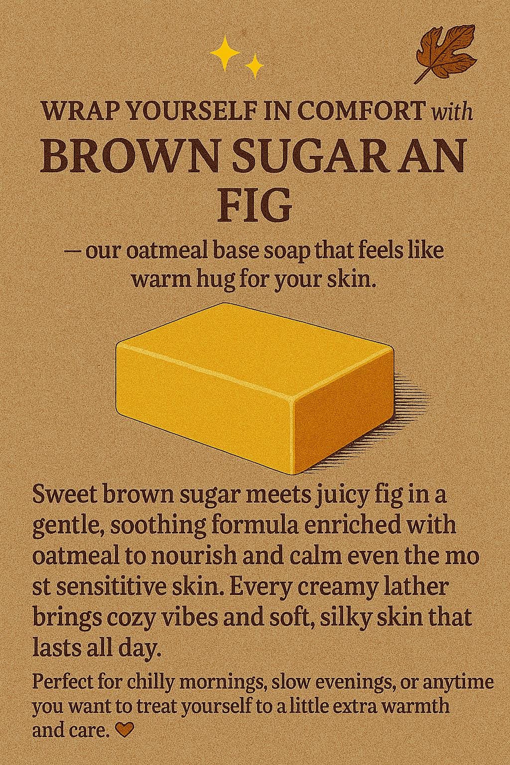 Brown Sugar & Fig Oatmeal Soap: Handmade Moisturizing Cleanser - Image 1
