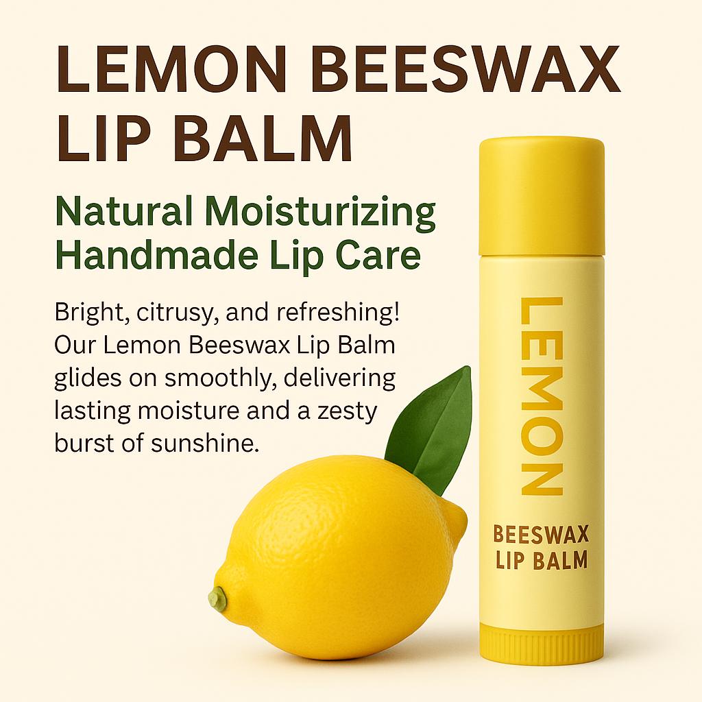 Lemon Beeswax Lip Balm – Natural Moisturizing Handmade Lip Care