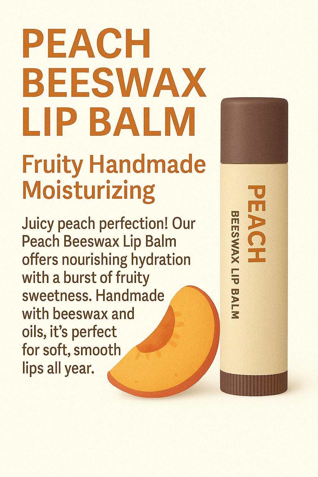 Peach Beeswax Lip Balm – Fruity Handmade Moisturizing Lip Care