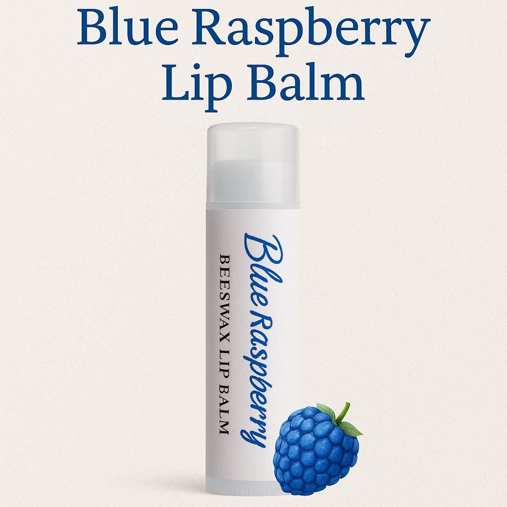 Blue Raspberry Beeswax Lip Balm 2-pack | Fruity Handmade Moisturizing Lip Care