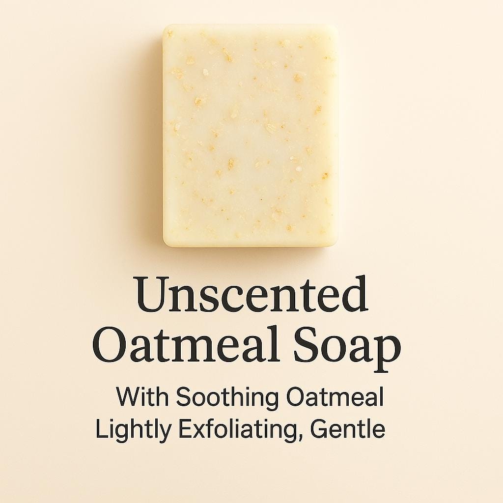 Plain Unscented Oatmeal Soap – Soothing, Exfoliating Bar for Sensitive Skin