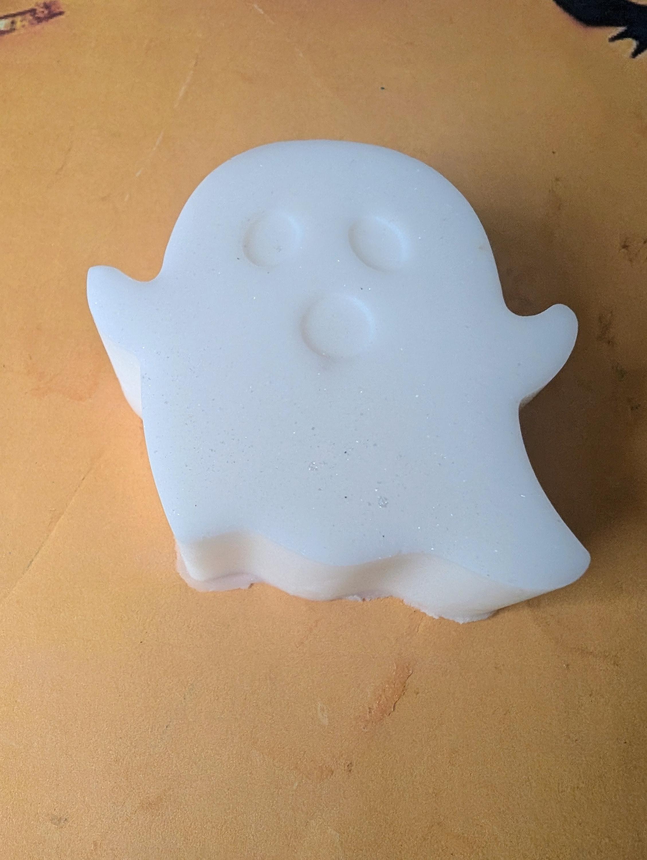 Ghost Shaped Goat Milk Soap (2 pack)– Water Lilies Scent – Limited Edition Halloween Handmade Soap, Rustic Fall Gift - Thumbnail 4