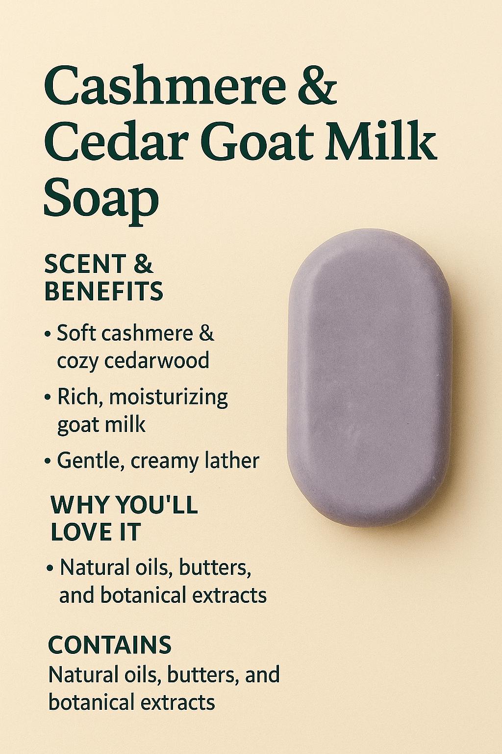 Cashmere & Cedar Goat Milk Soap: Handmade Rustic Soap Bar - Image 1