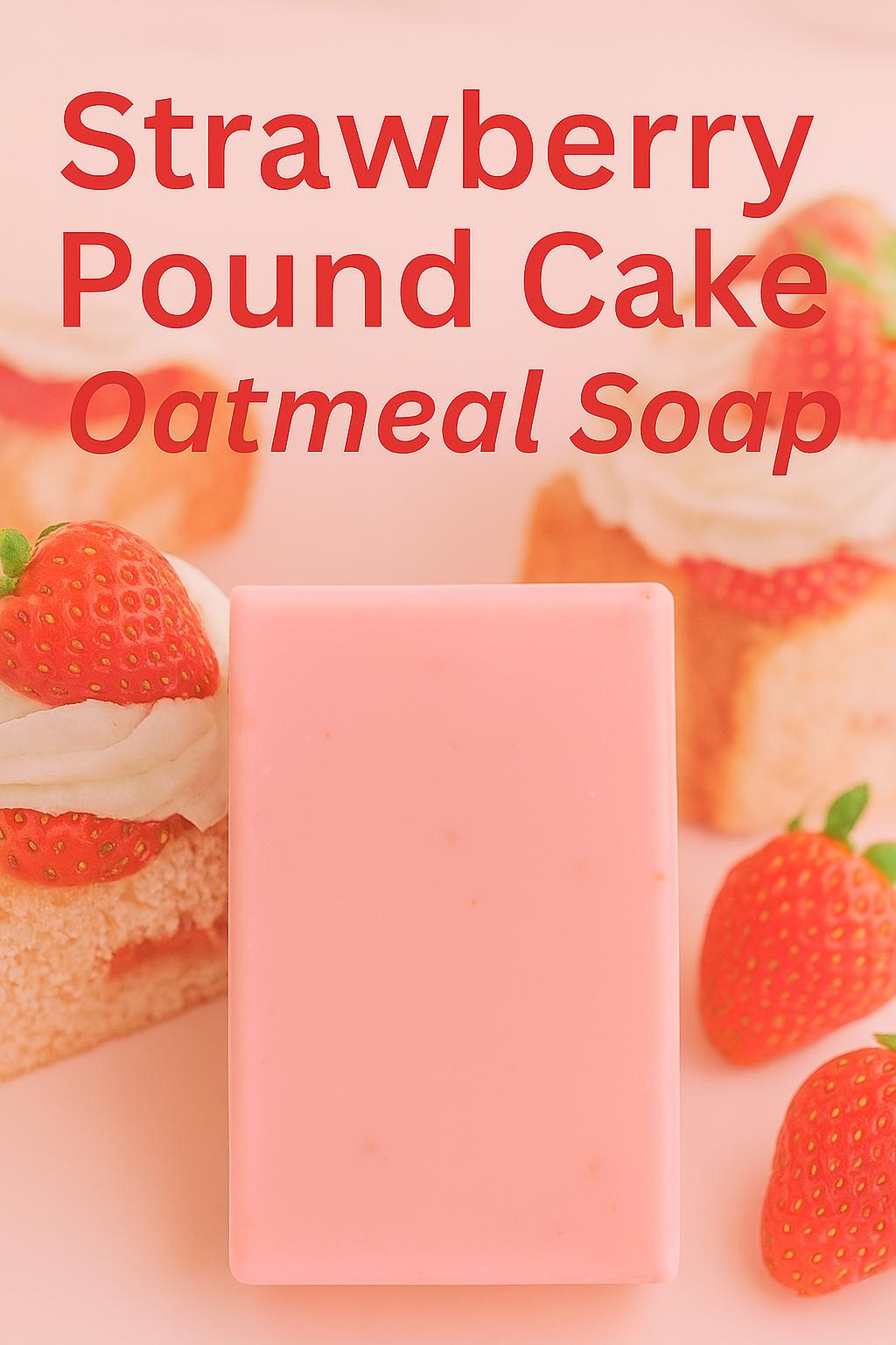 Strawberry Pound Cake Oatmeal Soap | BBW Inspired Bar | Handmade Exfoliating Moisturizing Soap | Sweet Dessert Scent
