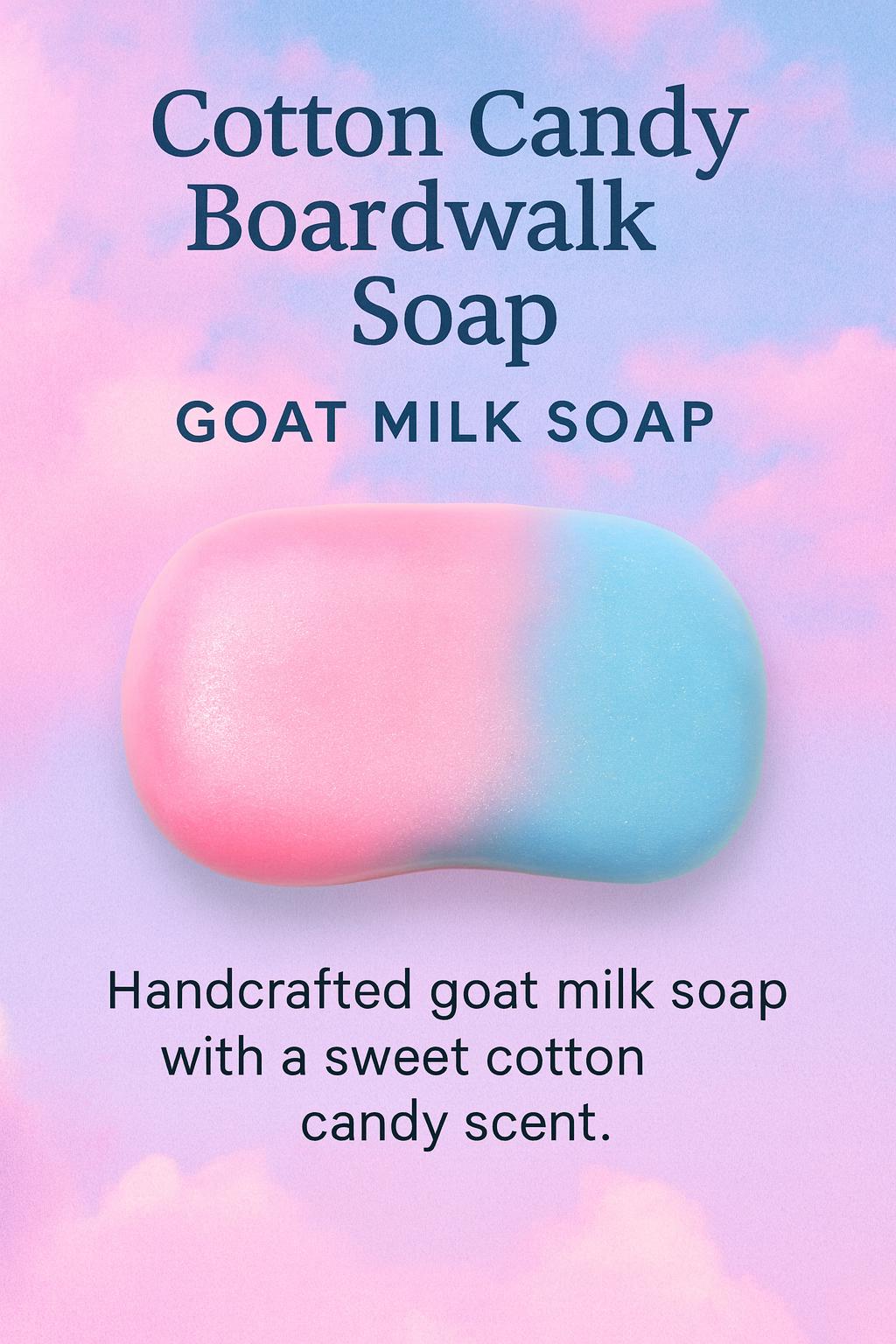 Cotton Candy Boardwalk Goat Milk Soap | Sweet BBW-Inspired Bar | Handmade Moisturizing Soap | Ginger & Pine Apothecary