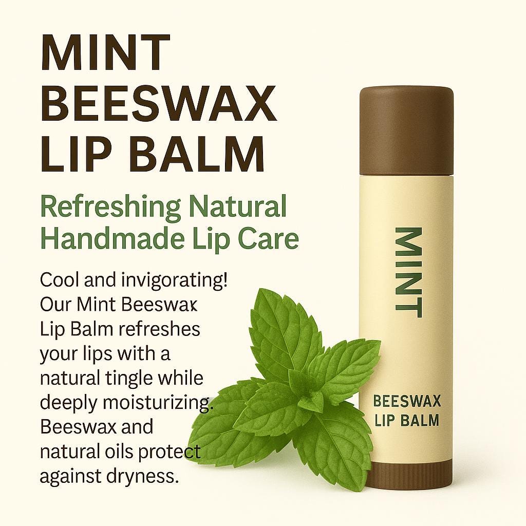 Mint Beeswax Lip Balm – Refreshing Natural Handmade Lip Care
