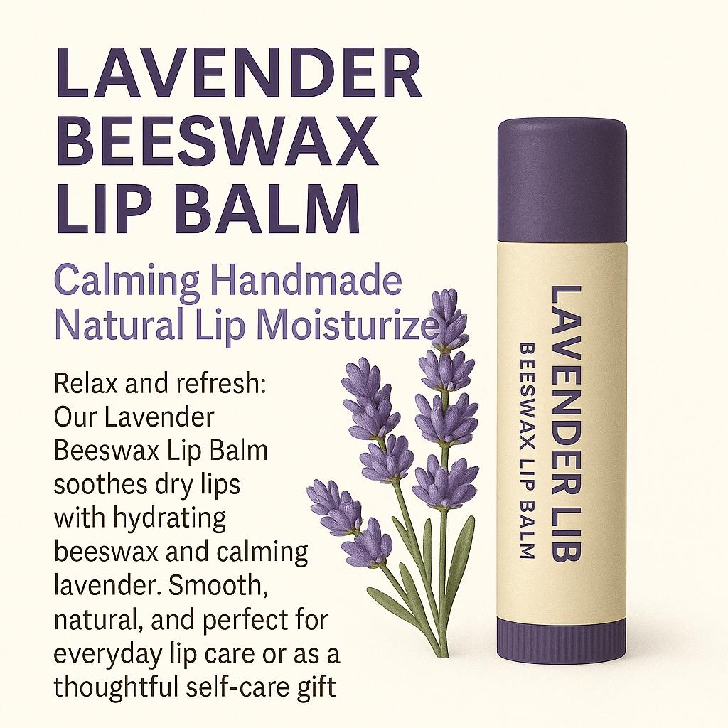 Lavender Beeswax Lip Balm – Calming Handmade Natural Lip Moisturizer