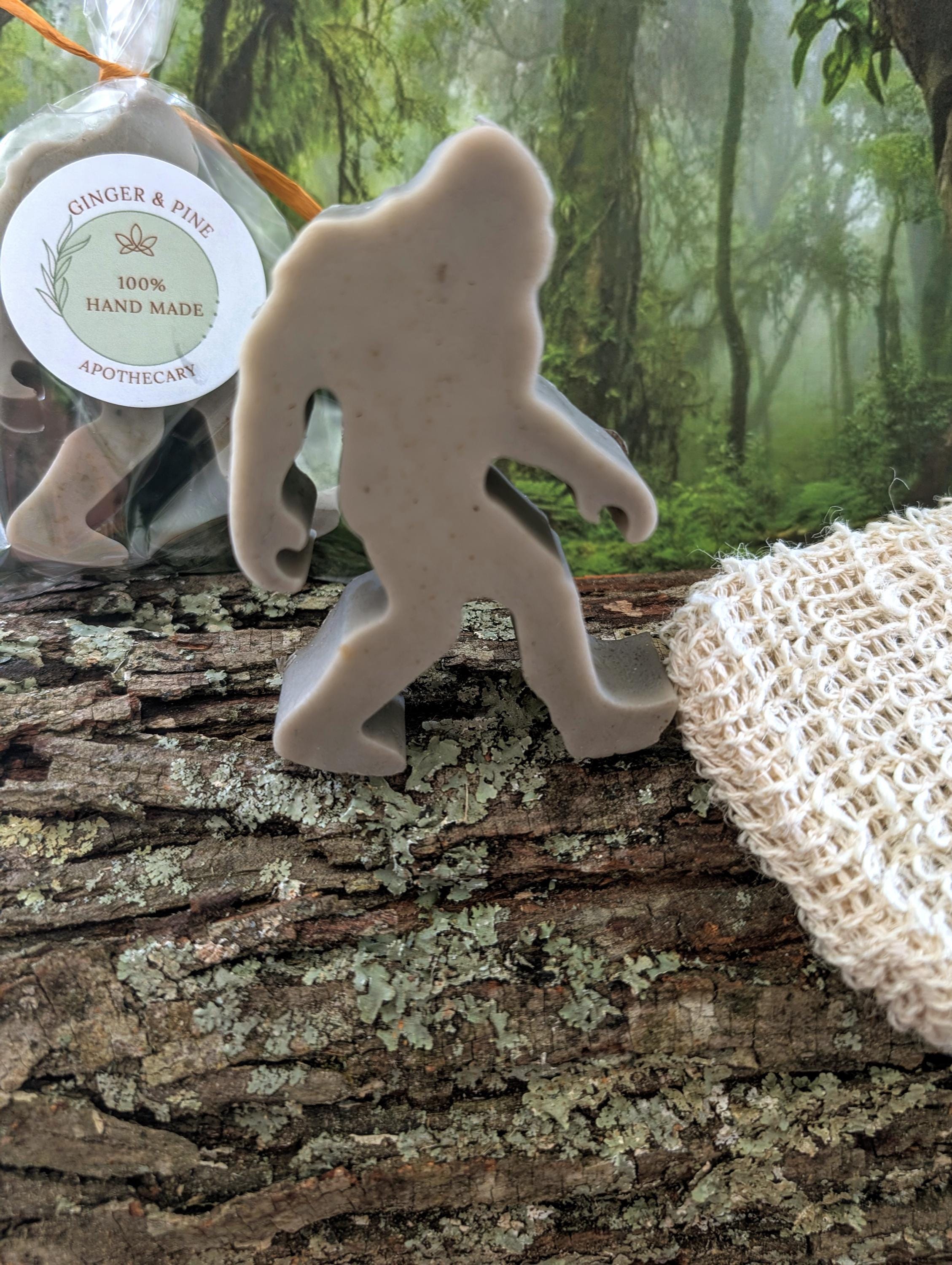 Goat Milk Soap: Deep Woods Forest Scent - Sasquatch with Loofah - Thumbnail 3