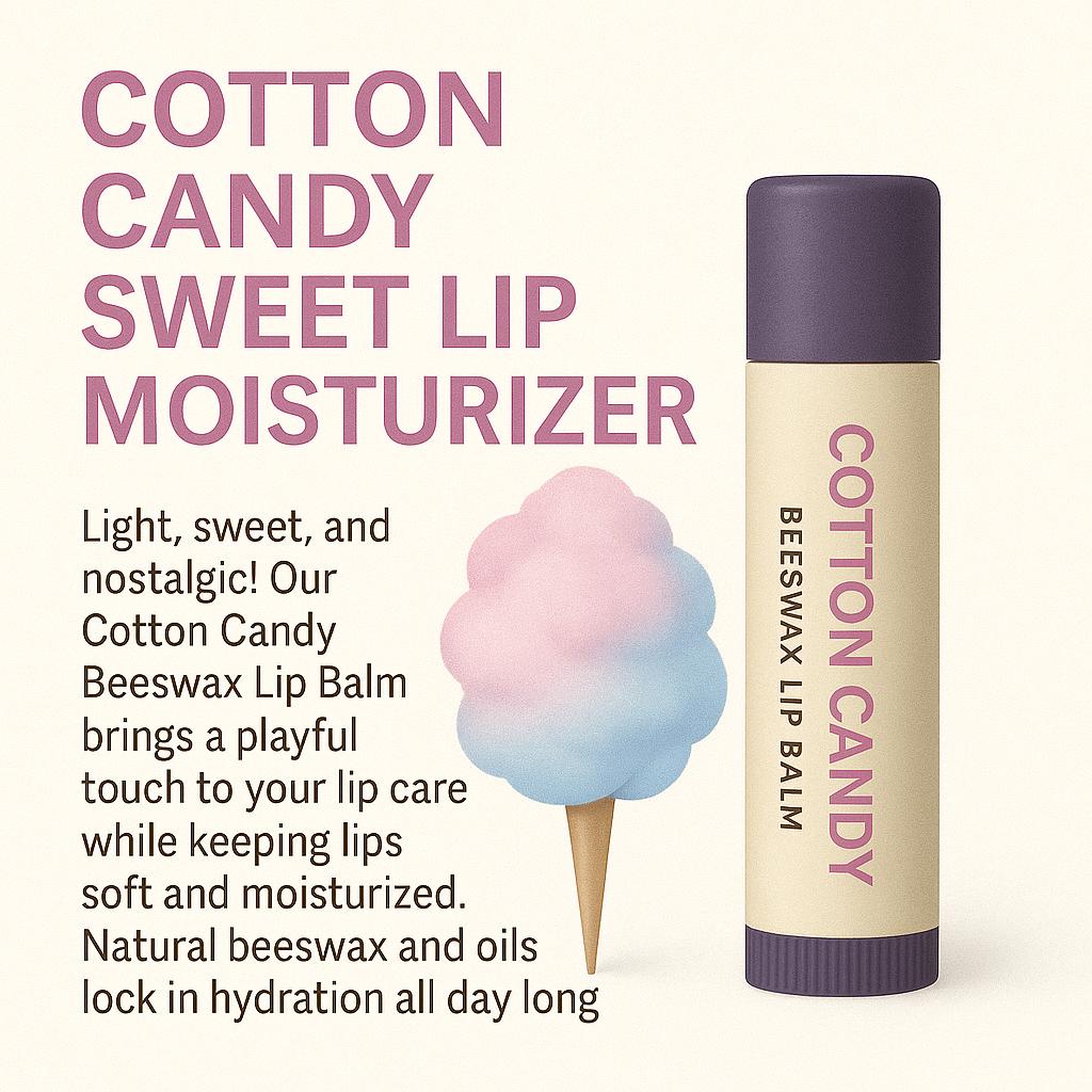 Cotton Candy Beeswax Lip Balm – Fun Handmade Sweet Lip Moisturizer