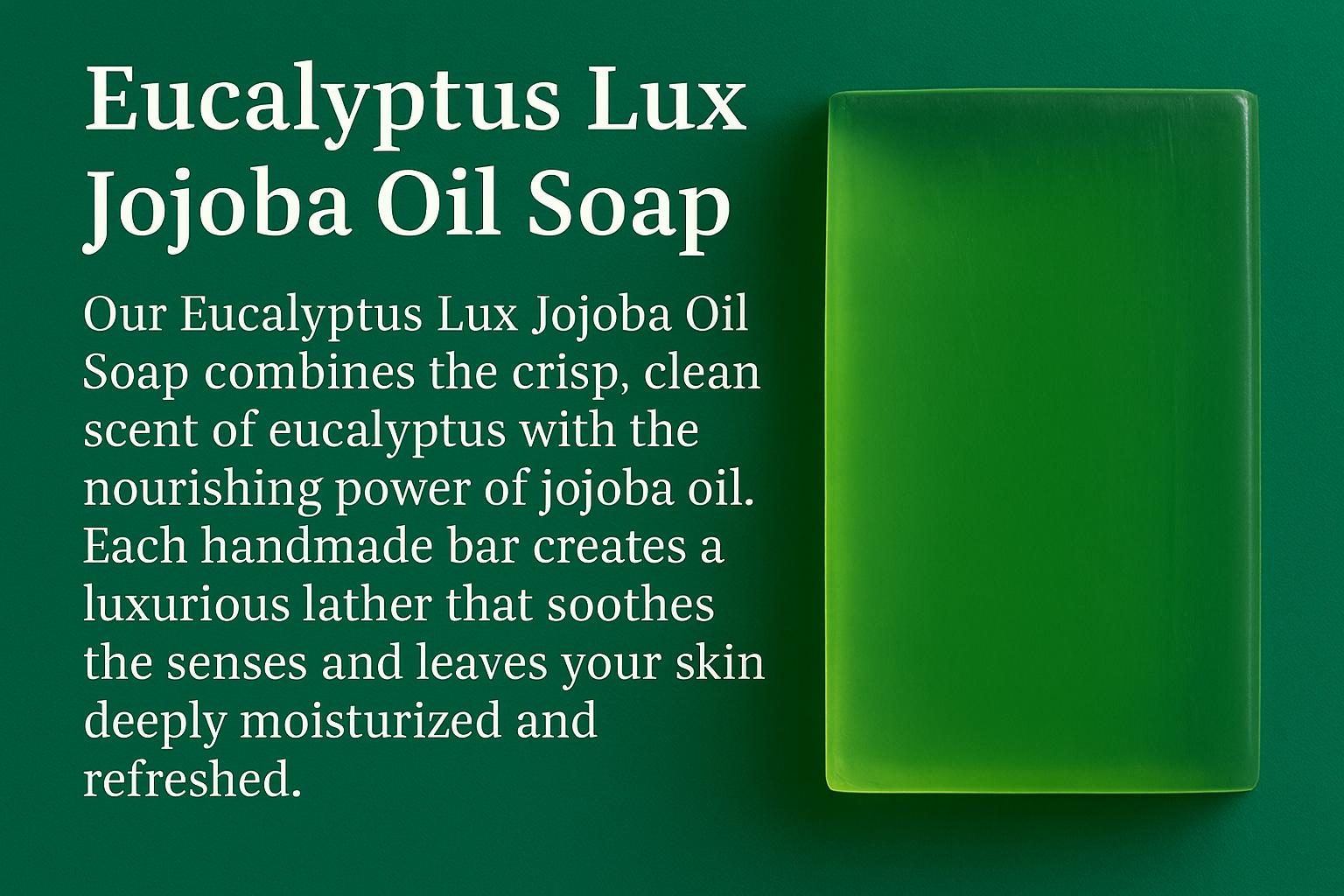 Eucalyptus Lux Jojoba Oil Soap | Refreshing Spa Bar | Handmade Moisturizing Soap | Spa Soap
