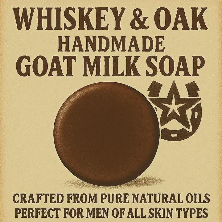 Whiskey & Oak Goat Milk Soap: Handmade Natural Bar, Rustic Scent - Image 1