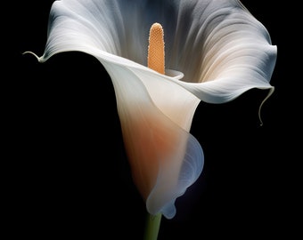 Printable Wall Art, Calla Lily Art, Botanical Wall Art Image for Invitations, Crafts, Collages, Minimalist, Simple, Livingroom, Bedroom