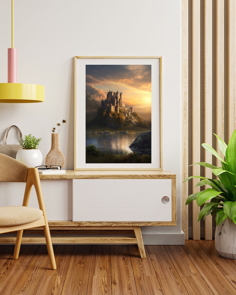 Fantasy Medieval Castle, Wall Decor Children Nursery Room, Children