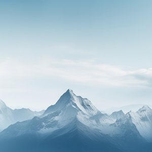 Blue Mountain Wall Art, Abstract Mountain, Majestic Mountain Peaks, Minimalist Wall Art, Modern Home Decor, Nature Wall Art