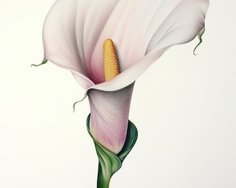 Printable Wall Art, Calla Lily Art, Botanical Wall Art Image for Invitations, Crafts, Collages, Minimalist, Simple, Livingroom, Bedroom