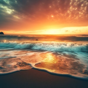 Beach Sunset, Sunrise Wall Art, Sunrise over the Sea, Beautiful Sunrise, Sunrise ocean, Digital download