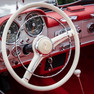 Oldtimer Druck. Klassisches Mercedes Interior Wandbild. Mercedes Fotografie. Oldtimer, Altes Auto. Digitaler Download, Poster, Dekoration