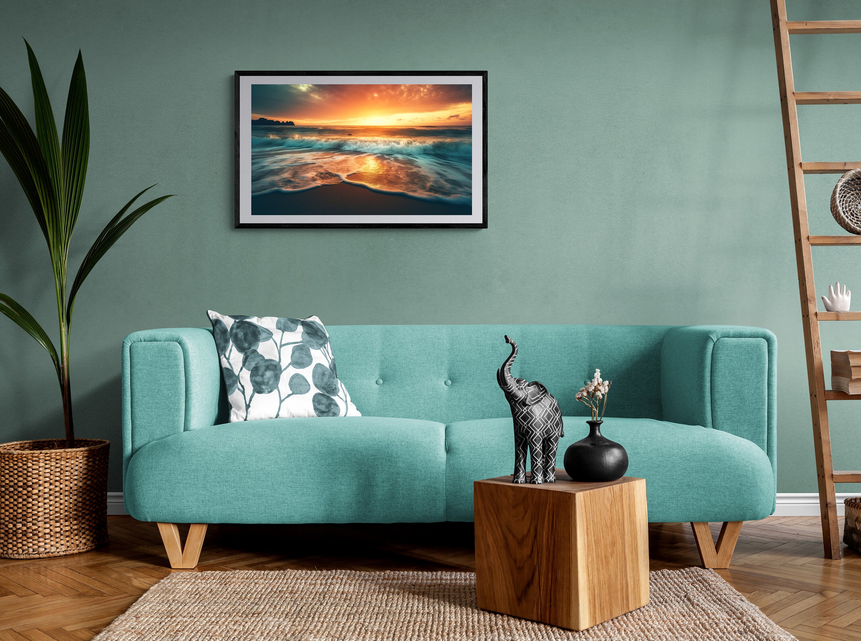 Sunrise Beach Window Scenery Wall Art main image 1