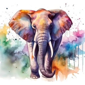 Elephant Art Print, Watercolor Elephant, Animal Art, Elephant Watercolor Poster, Watercolor Wall Art, Animal Watercolor Art Prints