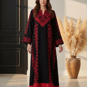 Hand embroidered hand beaded Palestinian jordanian dress | Handmade Tatreez Thobe