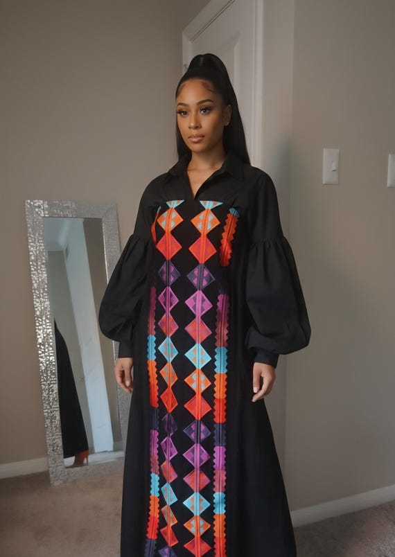 geometric embroidered dress Embroidered strapless Maxi Dress