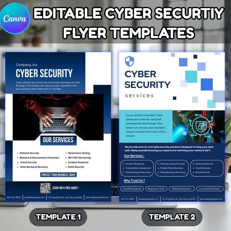 MSP Marketing Flyer Template Canva | Managed IT Services One Pager ...