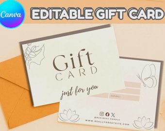 Plantilla de tarjeta de regalo de spa editable / Cupón digital de Canva / Certificado de regalo de spa rejuvenecedor para estudios y negocios de cuidado personal