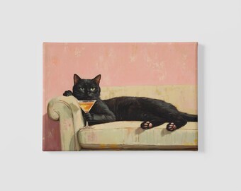 Moderne kattenprint uit het midden van de eeuw: Martini Lounge Art (digitale download)