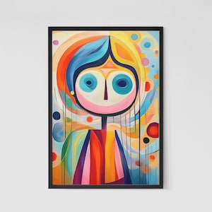 Childlike Abstract Wall Art | Playful Colorful Whimsical Print | Eclectic Boho Modern Decor for Nursery or Living Room | Digital Download