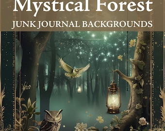 Páginas del diario basura del Bosque Místico: Paquete de papel para álbum de recortes (descarga digital)