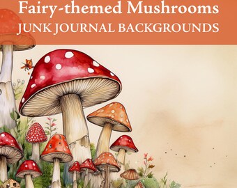 Afdrukbare ongewenste dagboekpagina's – Fairy Mushroom digitaal papierpakket (digitale download)