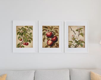 Vintage äppelblomstryckset: Rustik stugväggkonst (digital nedladdning)