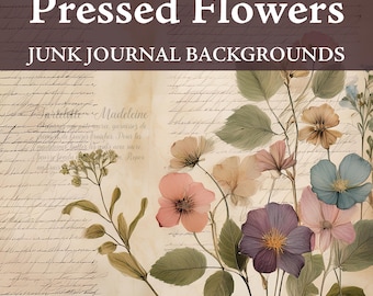 Digitaal geperst bloempapier: vintage ephemera voor junkjournals (digitale download))