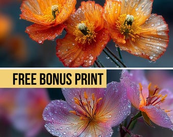 Macrofotografie-afdruk California Poppy: zonsopgang wilde bloemenkunst (digitale download + sleutelbloembonus)