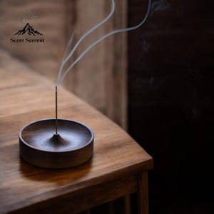 Schwarznuss Räucherstäbchenhalter: Massivholz Zen-Brenner