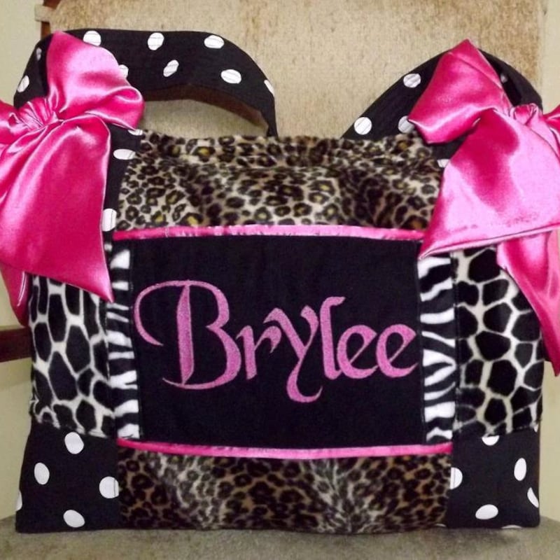 fluffy zebra tote bag