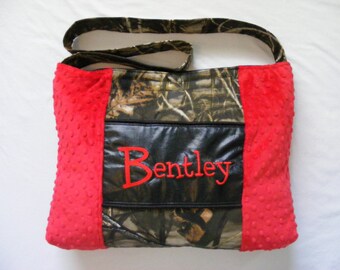 large diaper bag Red Minky Dot Camouflage shoulder bag tote travel mossy oak hunters bag