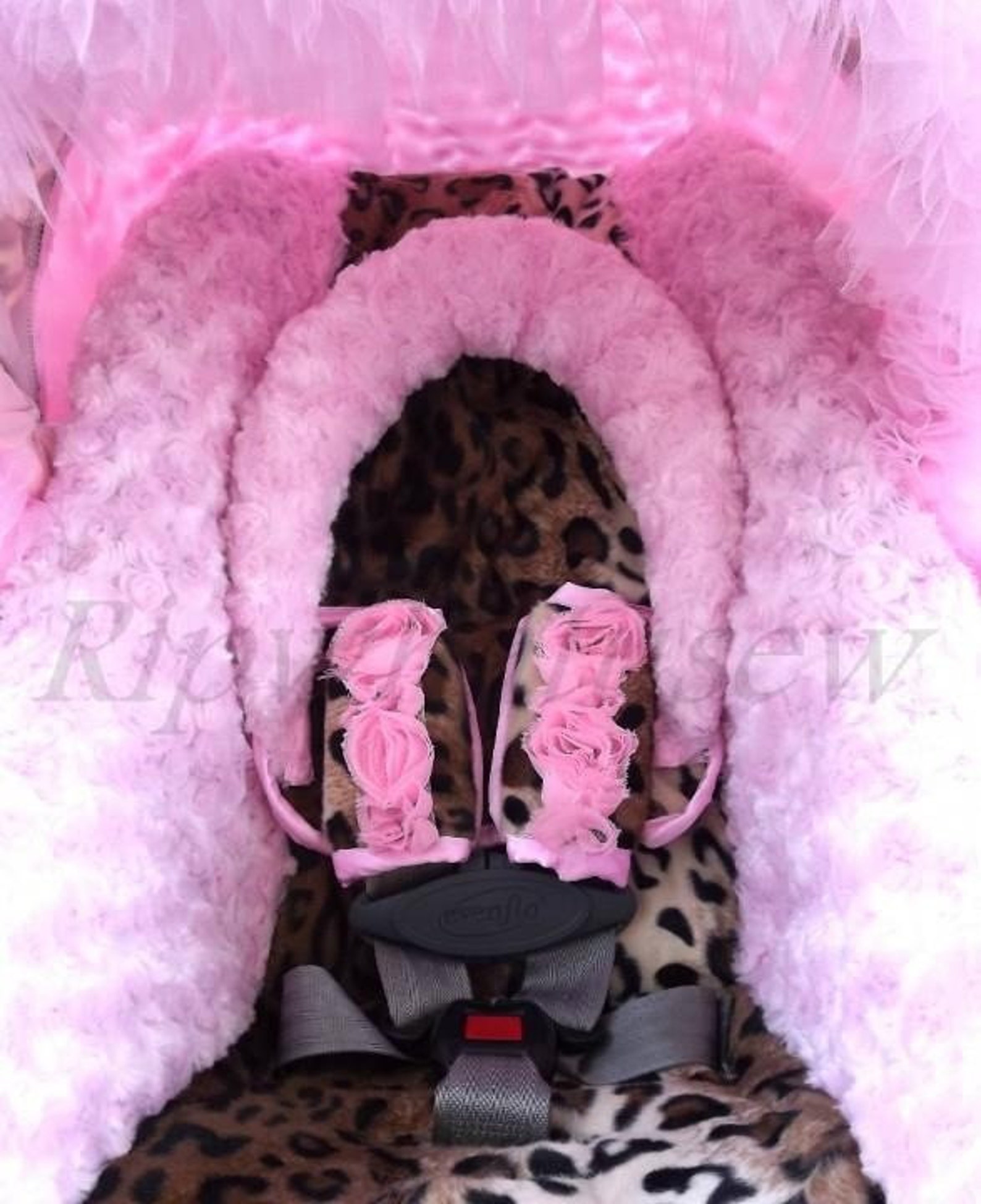 Reupholstered Infant Car Seat Covers Leopard Faux Fur Shoulder Etsy