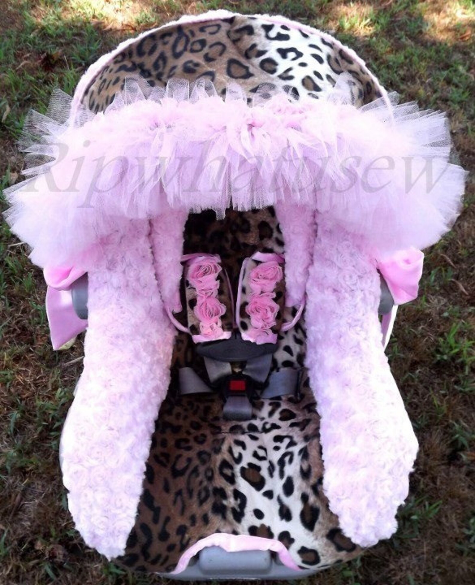 Reupholstered Infant Car Seat Covers Leopard Faux Fur Shoulder Etsy