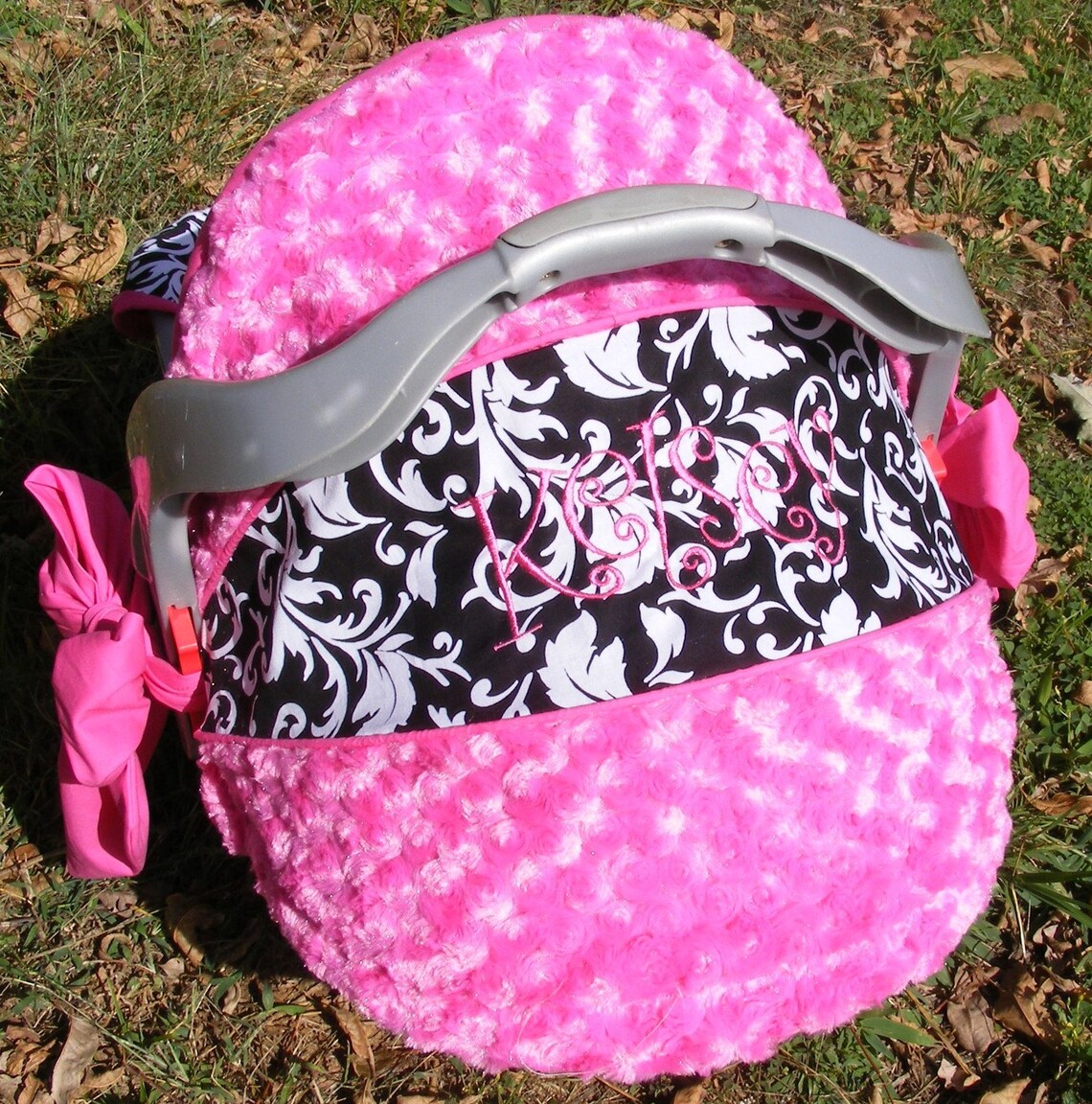Reupholstered Infant Car Seat cover baby girl Hot Pink Rose Etsy