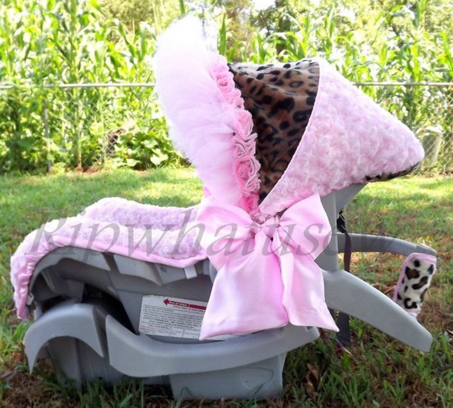 Reupholstered Infant Car Seat Covers Leopard Faux Fur Shoulder Etsy