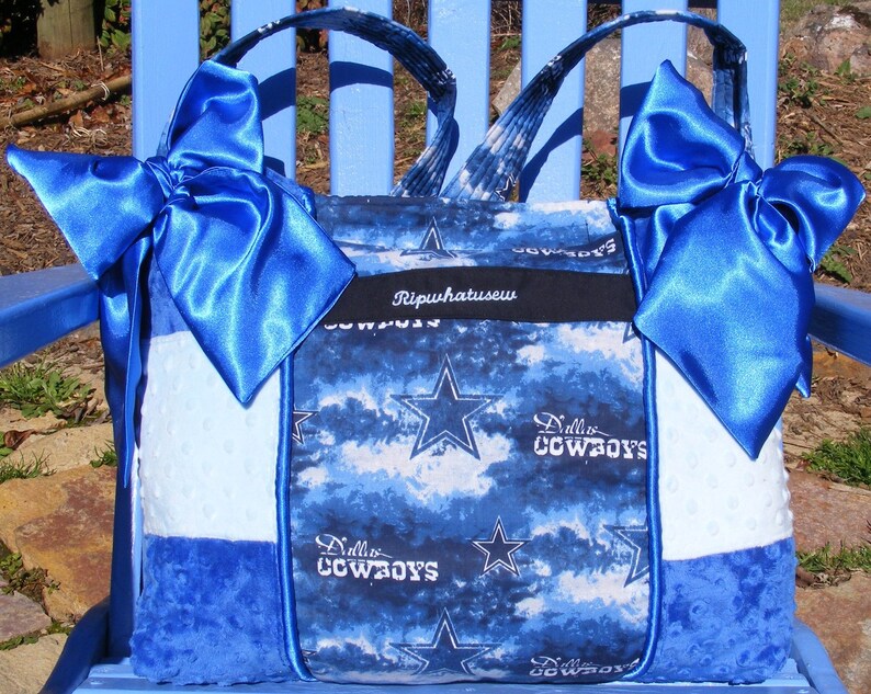 Dallas Cowboy Baby Diaper Bag Navy and Light Blue Minky Dimple Etsy