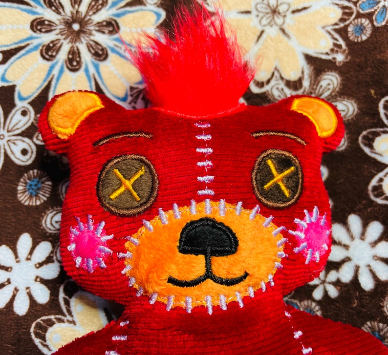 Plush Teddy Bear Boba Stuffed Animal Red Soft Minky Etsy