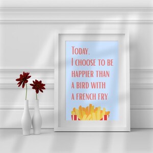 French fries wall art, Positive home decor, Food digital poster
